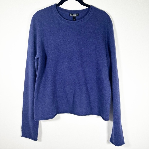 NWT $178 Aqua Cashmere Rolled Edge Crew Neck Pull Over Sweater Size Large - Picture 1 of 10